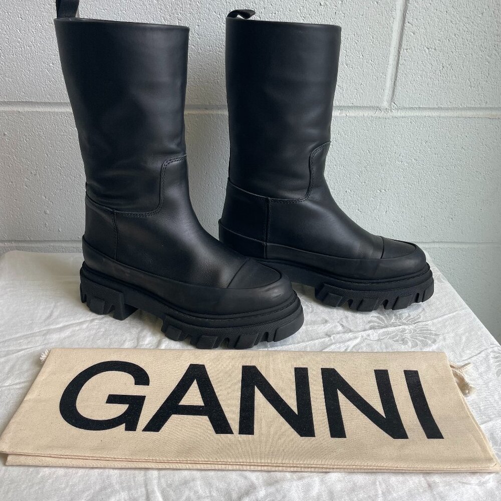 Ganni Black Tubular Boots